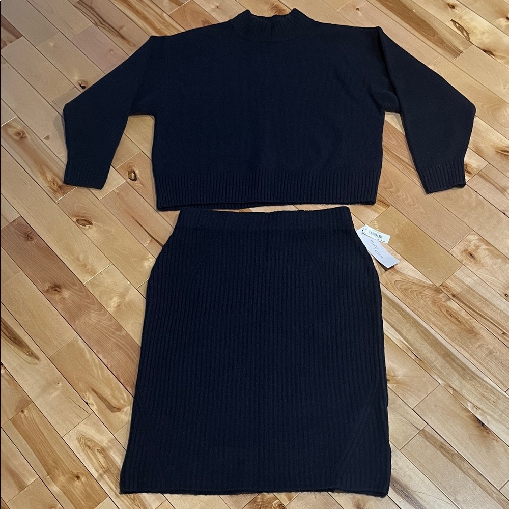 NWT Daily Ritual Navy Blue Sweater & Skirt Set